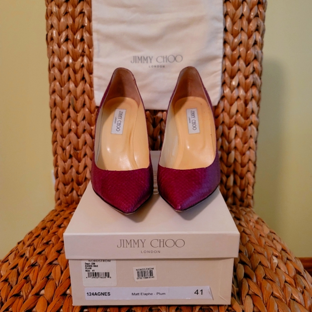 Jimmy Choo matte elaphe plum